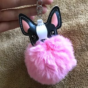 NWOT Dog Pom Pom Faux Fur Keychain Charm